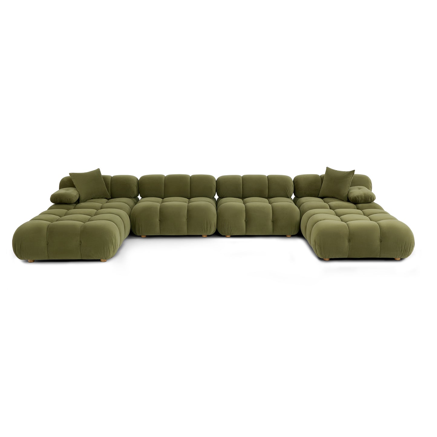 Calliope 6-piece Performance Modular U-Sectional - Olive Green - Image 1