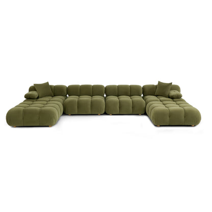 Calliope 6-piece Performance Modular U-Sectional - Olive Green - Image 1