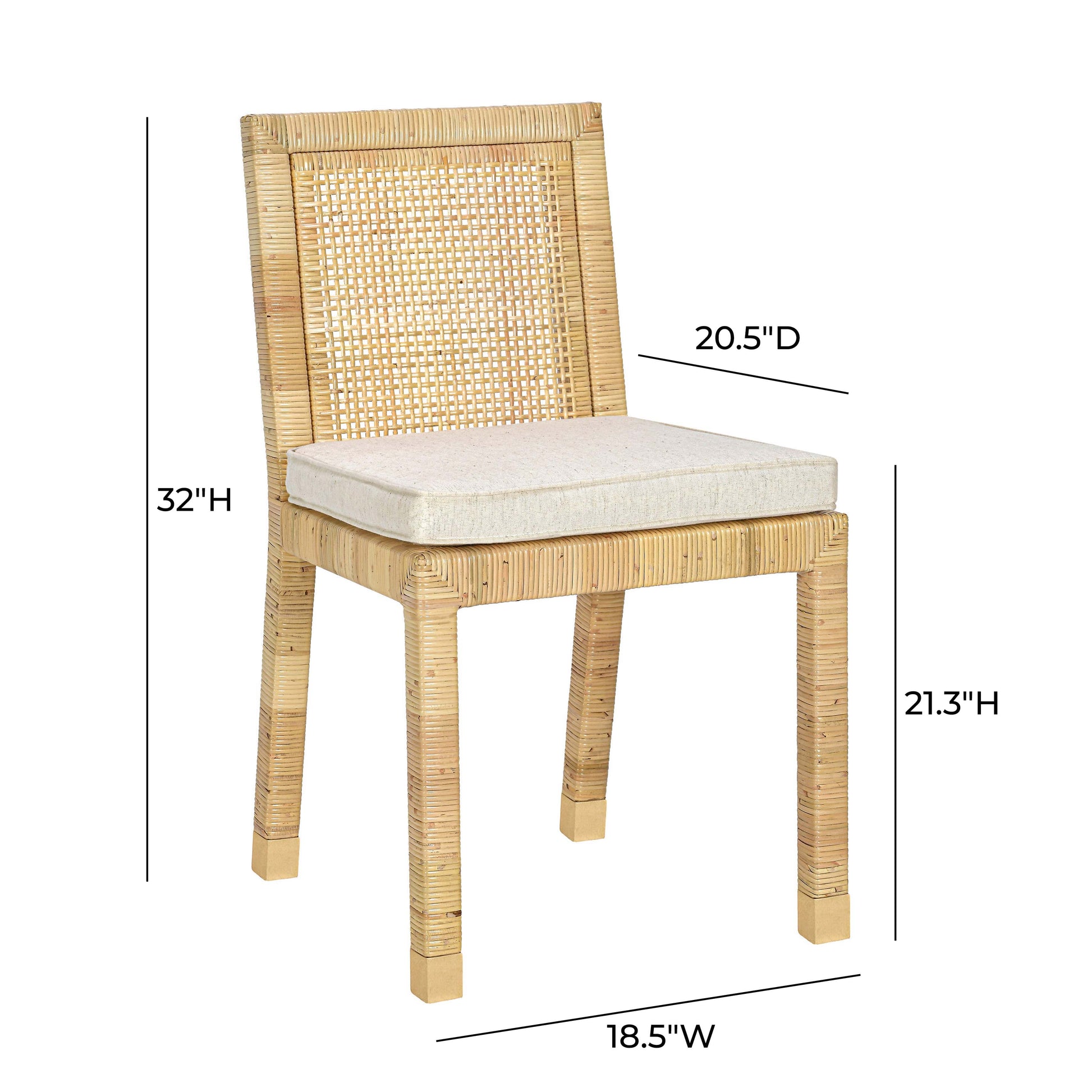 Amara Rattan Dining Chair - Natural - Image 10
