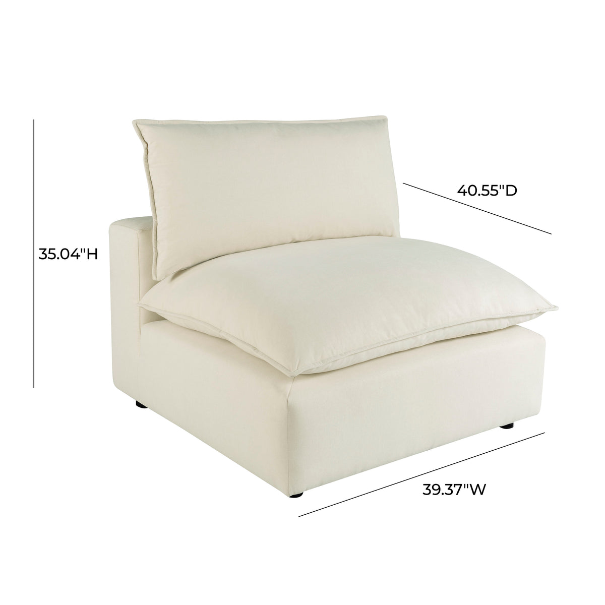 Cali Modular Armless Chair - Natural - Image 8