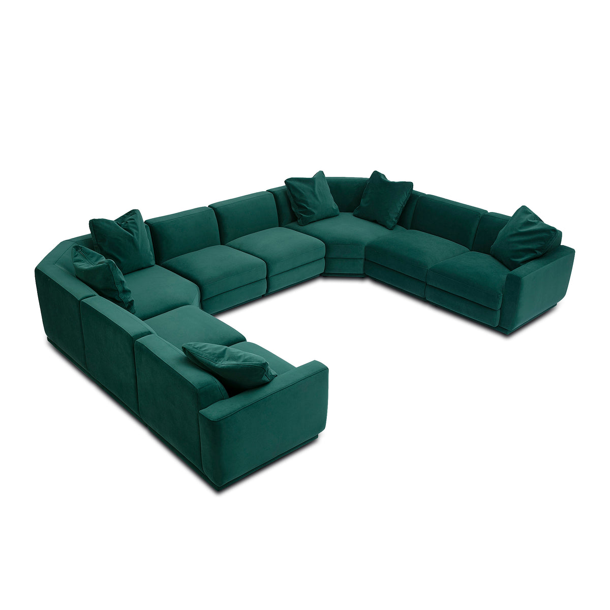 Perry 8-Piece Modular Large U-Sectional - Deep Green - Image 2