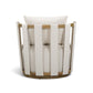 Paolo Cream Upcycled Basketweave Fabric Outdoor Accent Chair - Image 4