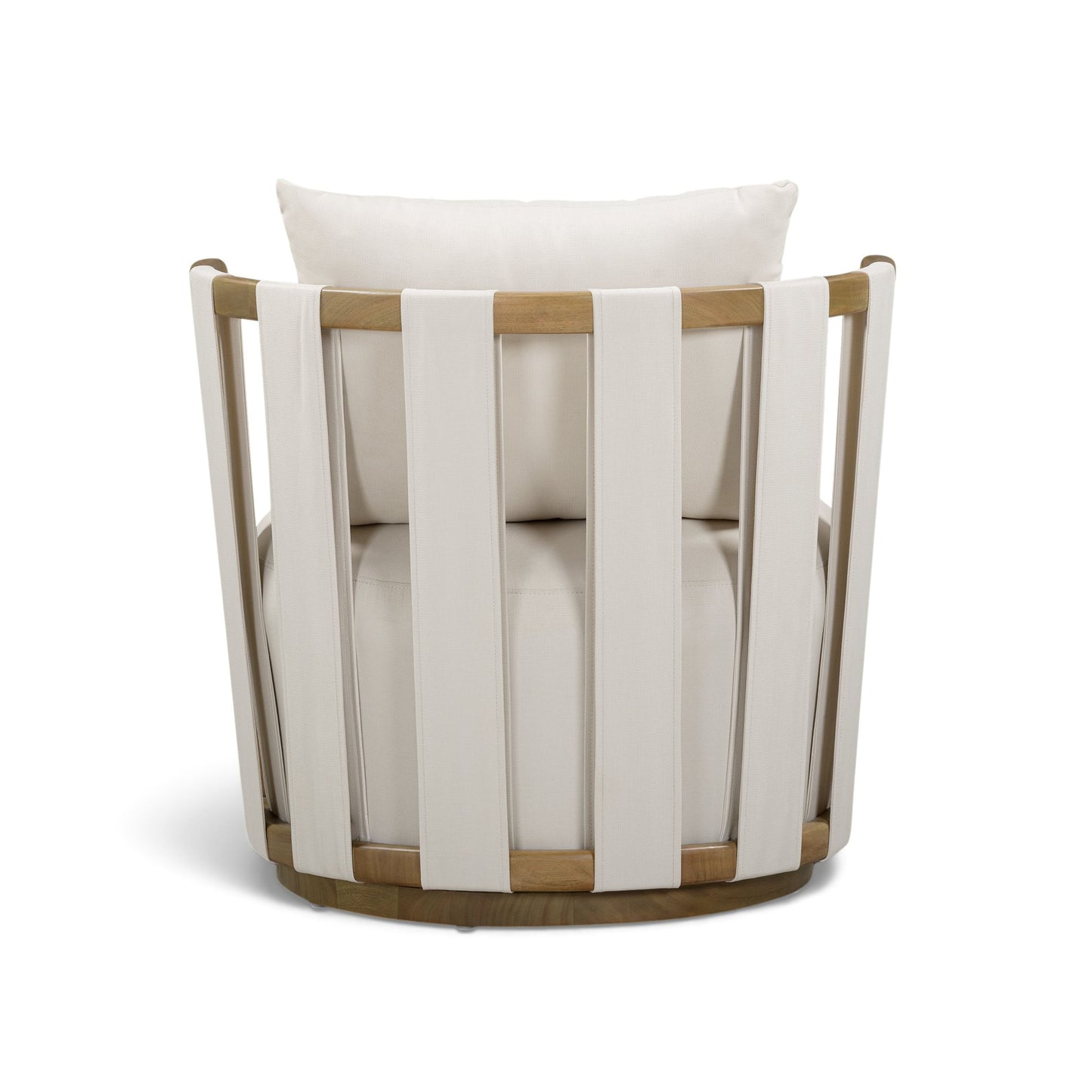 Paolo Cream Upcycled Basketweave Fabric Outdoor Accent Chair - Image 4