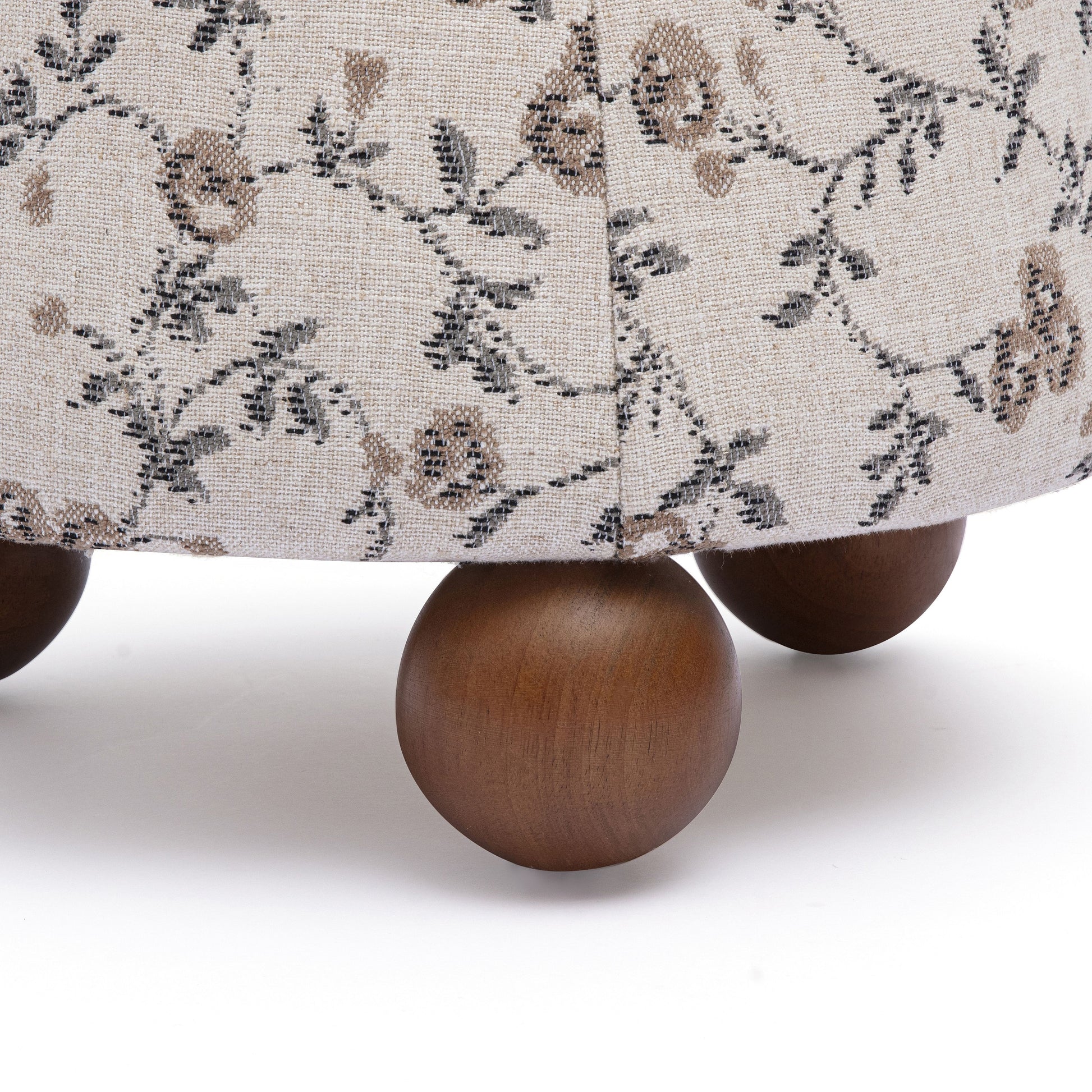 Jaine Ottoman - Beige Floral - Image 4