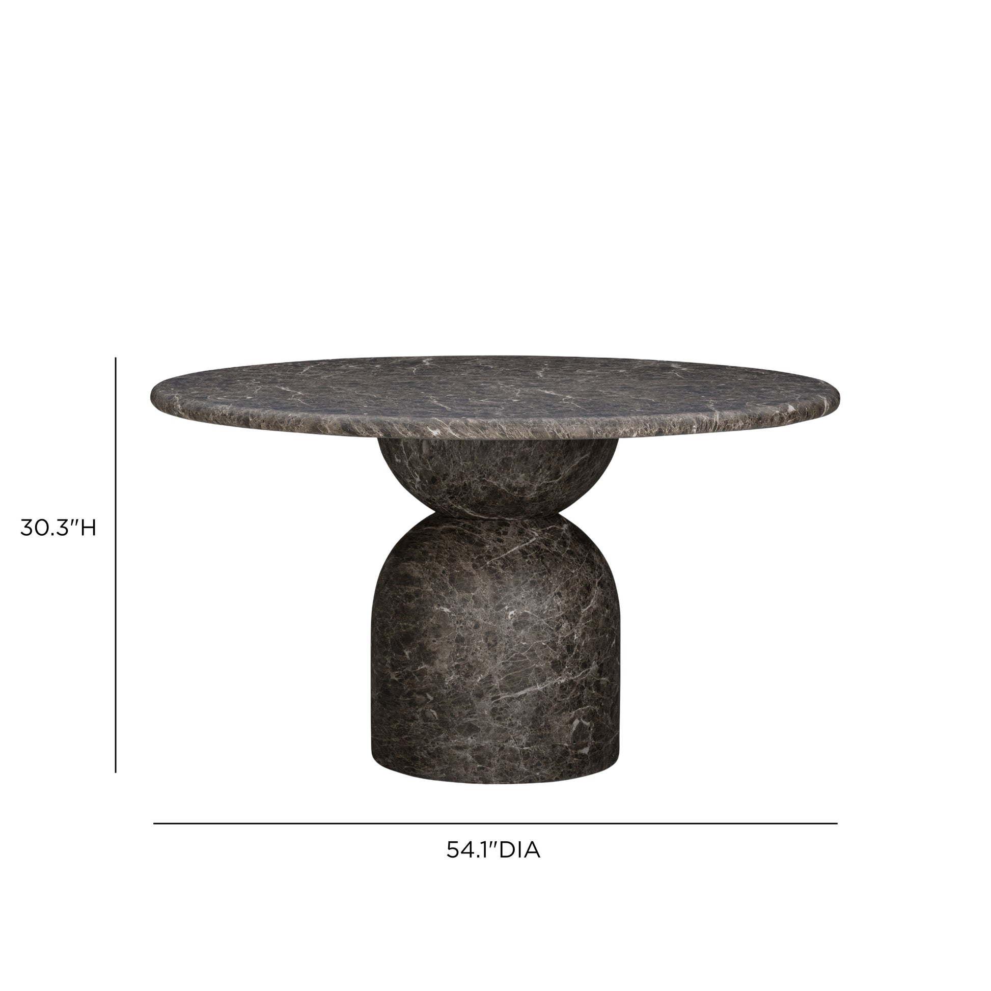 Cynthia 54" Dark Emperador Faux Marble Indoor/Outdoor Dining Table - Image 5