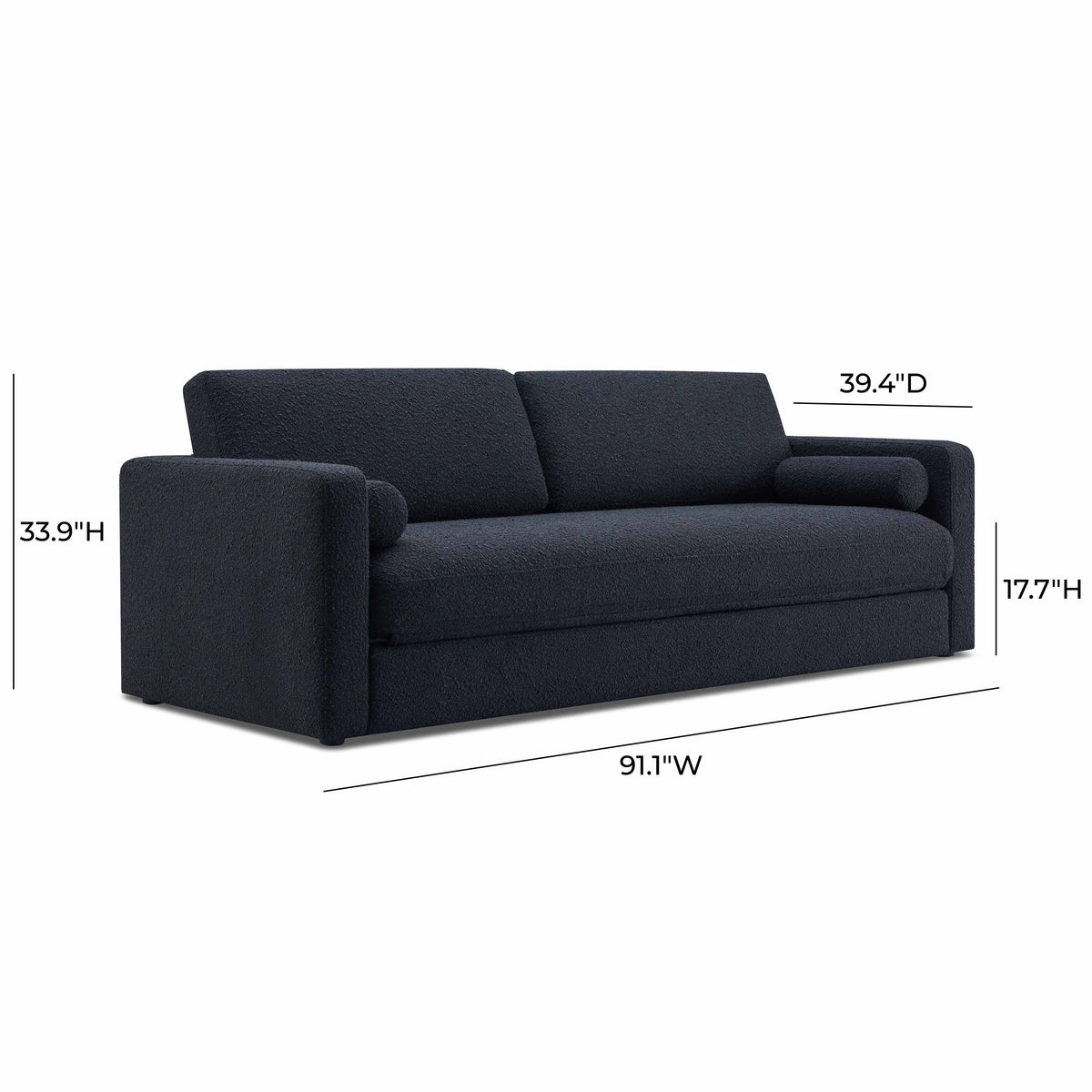 Ryan 91" Sleeper Sofa - Black - Image 9