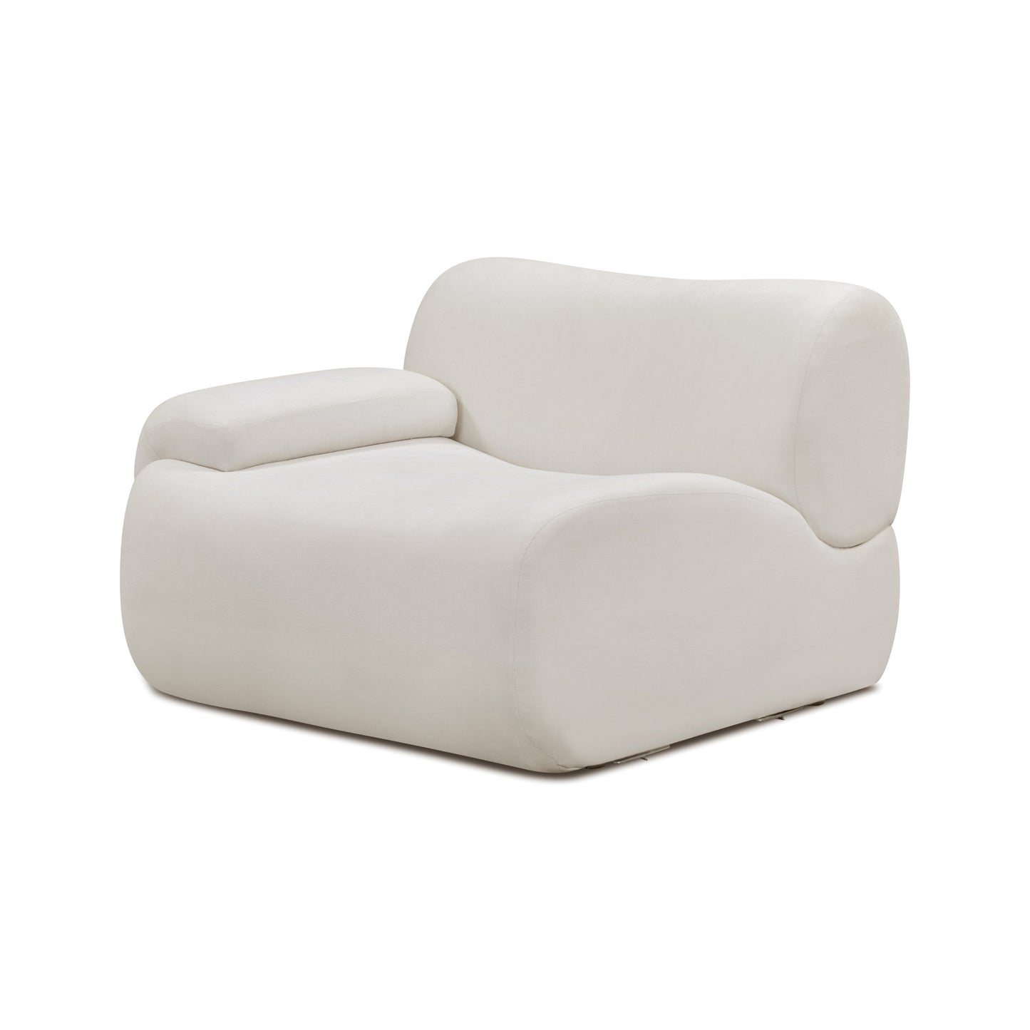 Zenith Contract-Grade Upcycled Fabric Corner Chair - Cream / LAF - Image 4