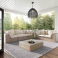 Cali 120" Performance Fabric & Wicker Outdoor Sofa - Cream / Beige - Image 2