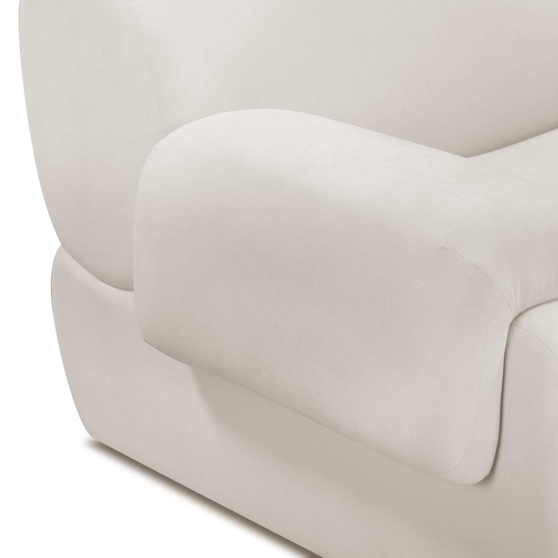 Zenith 80" Contract-Grade Upcycled Fabric Modular Loveseat - Cream - Image 5