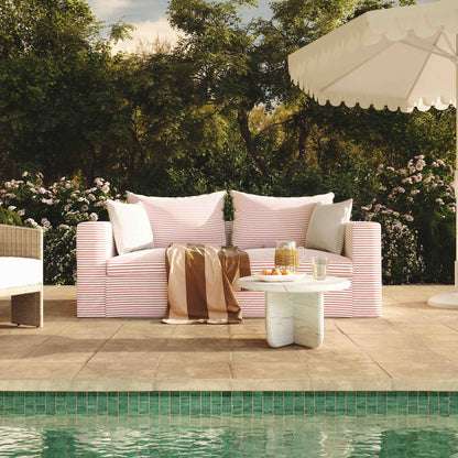 Salty 85" Indoor/Outdoor Sofa - Red Stripes - Image 1