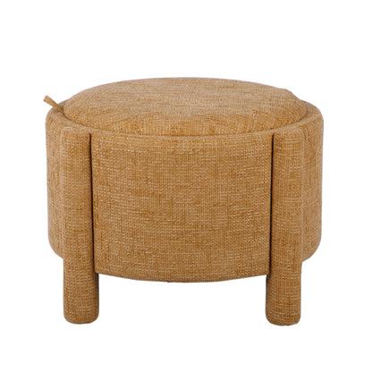 Bellamy Railroad Chenille Storage Stool With Reversible Tray Top - Curry - Image 1