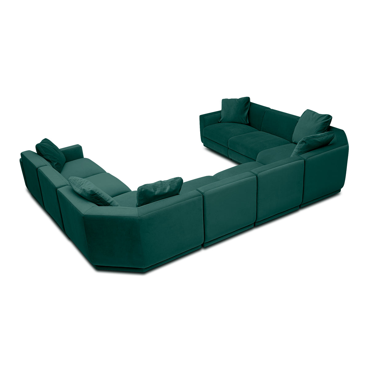 Perry 8-Piece Modular Large U-Sectional - Deep Green - Image 4