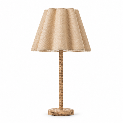 Ondelys Natural Jute Scalloped Table Lamp - Default Title - Image 1