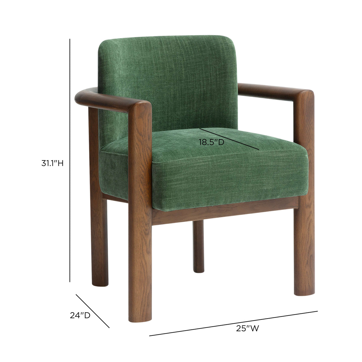 Irma Textured Performance Velvet Dining Chair - Forest Green - Image 6