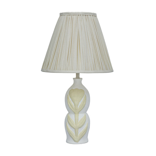 Edith Curved Papier Mache Flower Pleated Table Lamp - Image 1