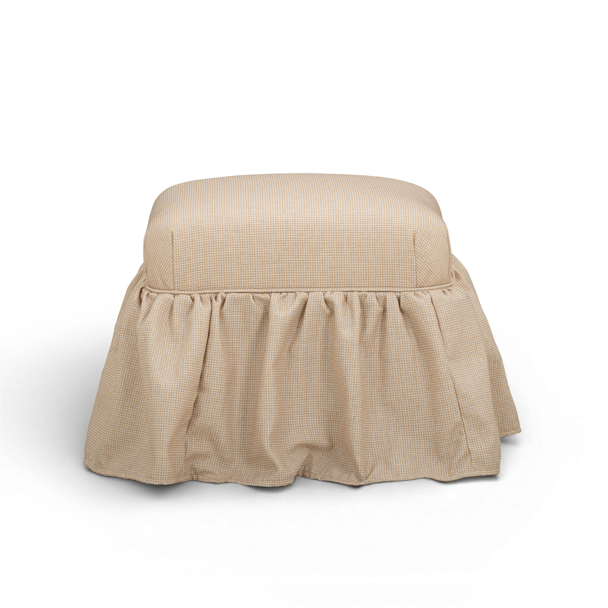 Gertrude Performance Linen Skirted Ottoman - Yellow - Image 4