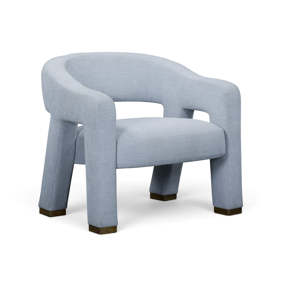 Florence Linen Accent Chair - Blue - Image 1