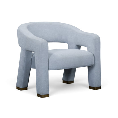 Florence Linen Accent Chair - Blue - Image 1