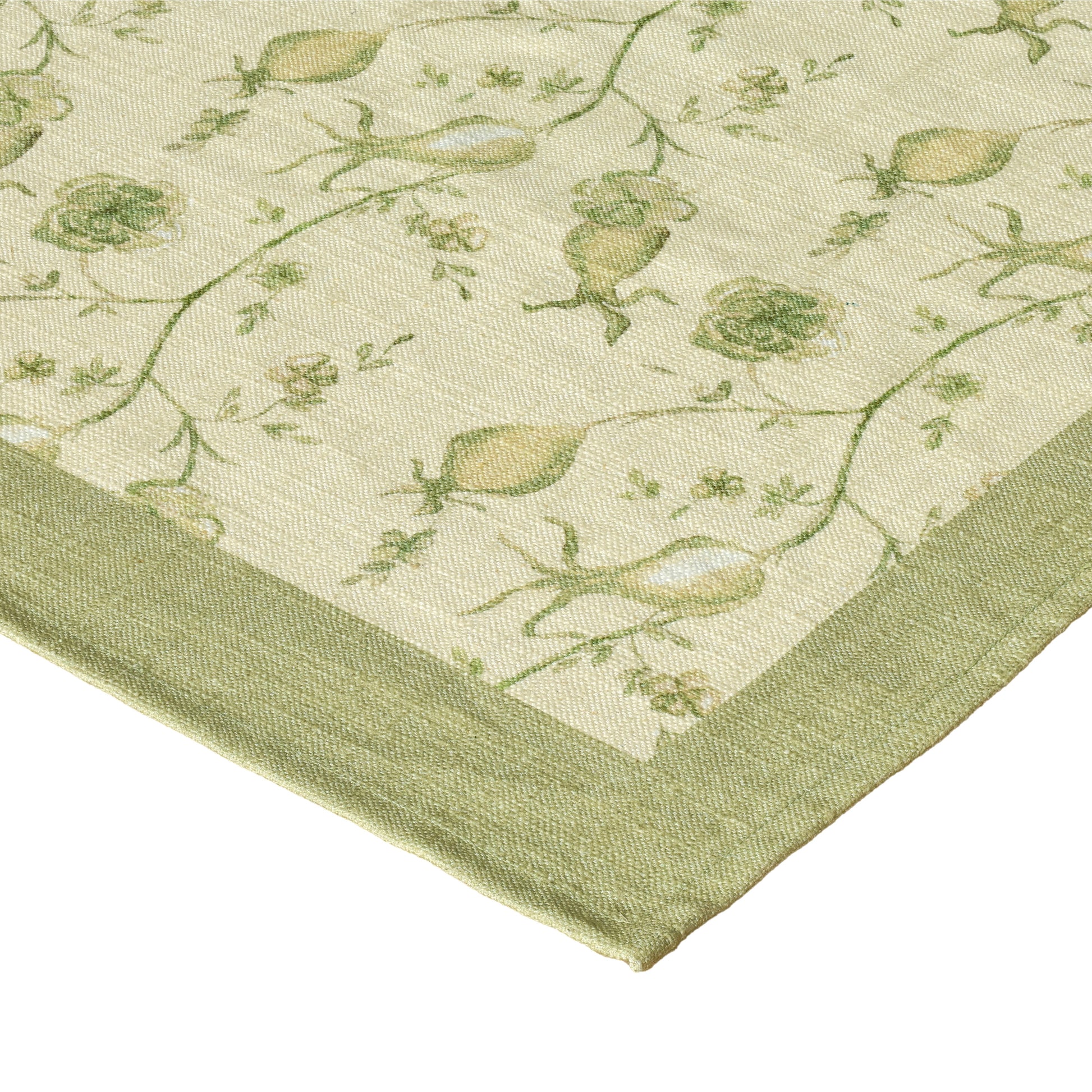 Dolce Natural Cotton Table Cloth - Olive Green / 70" x 160" - Image 4
