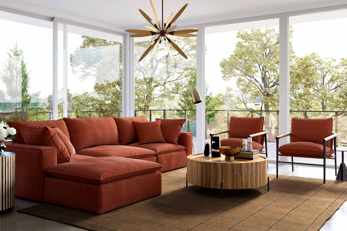 Cali Modular Corner Chair - Rust - Image 2
