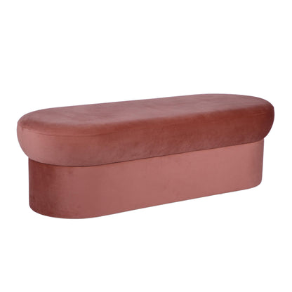 Andrea Performance Velvet Storage Bench (31"-50") - Salmon / 50" - Image 1