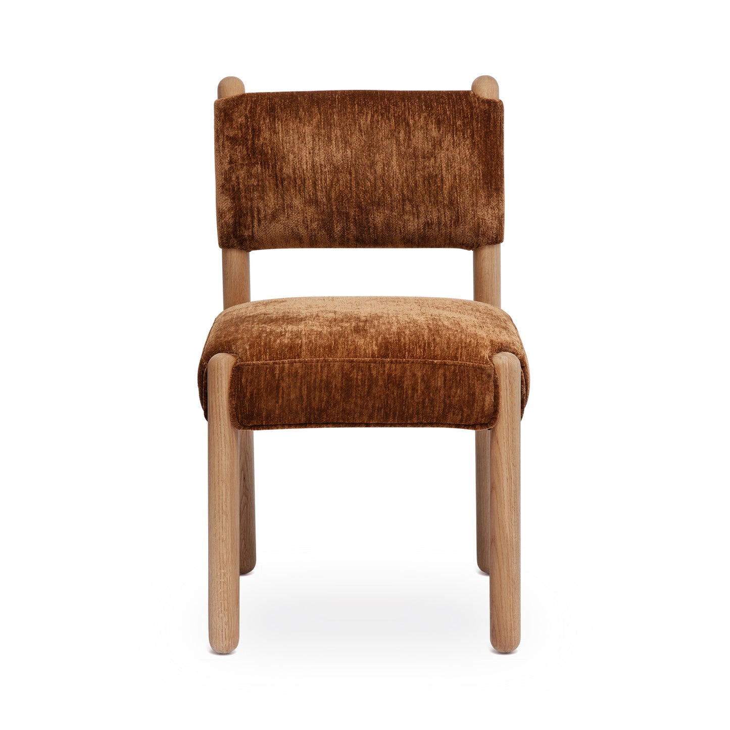 Bruno Thick Performance Chenille Straight Back Dining Chair - Bronze - Image 2