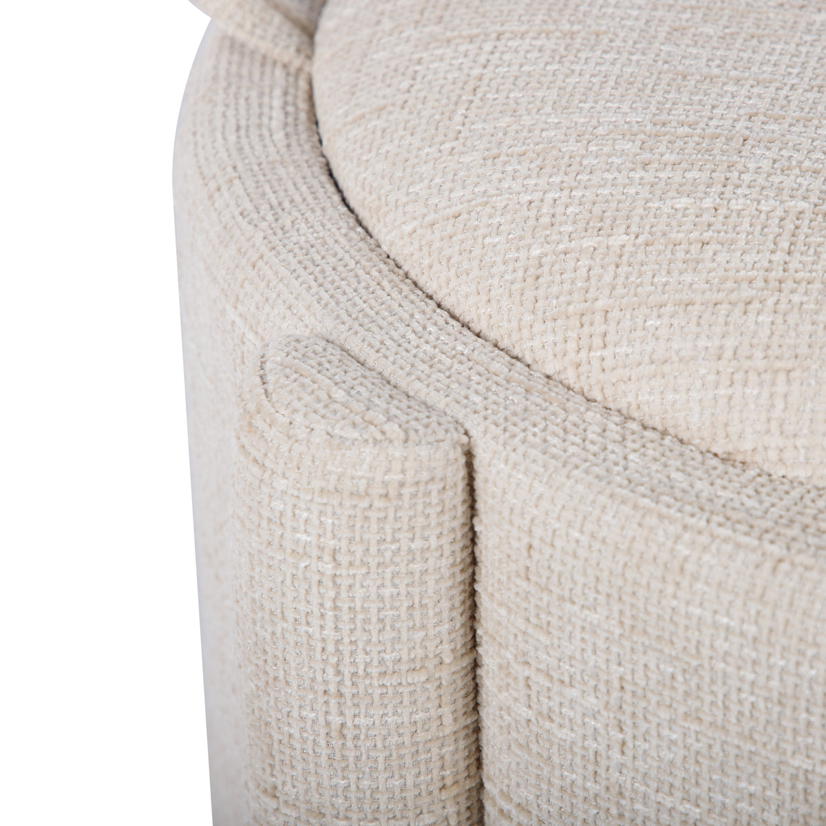 Bellamy Railroad Chenille Storage Stool With Reversible Tray Top - Cream - Image 7