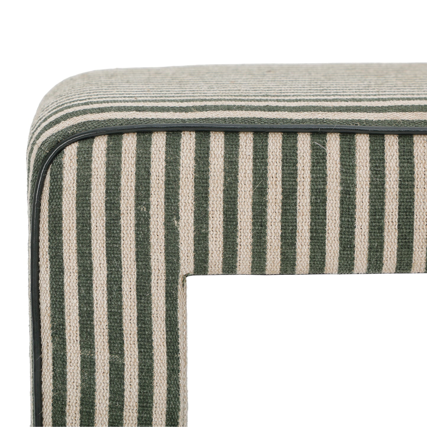 Byron Square Cotton Jute Ottoman - Green - Image 4