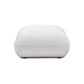 Arezza Stone White Contract-Grade Basketweave Chenille Ottoman - Image 1