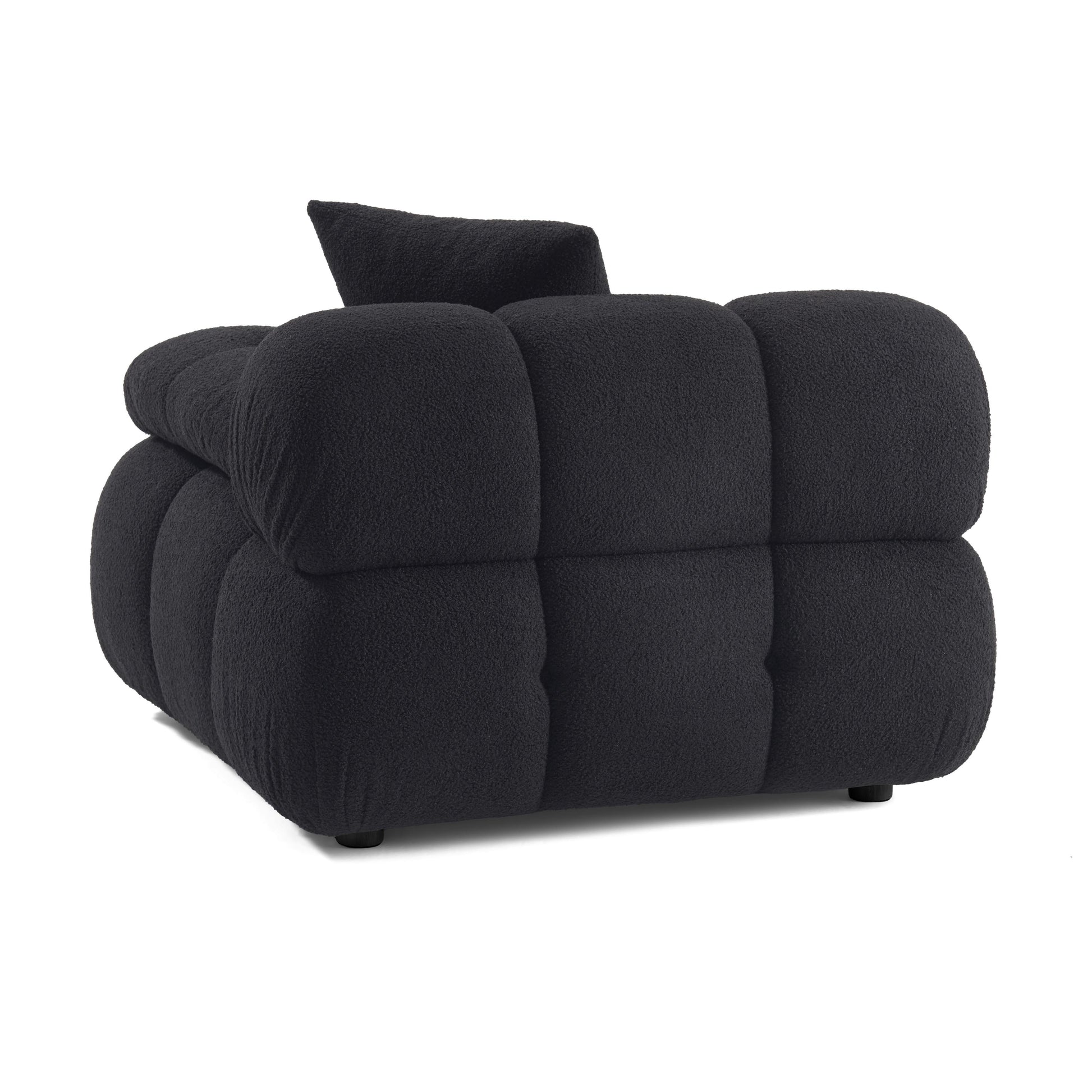Calliope Performance Vegan Shearling Modular Corner Chair - Black - Image 7