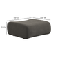Zenith Contract-Grade Upcycled Fabric Ottoman - Grey - Image 8