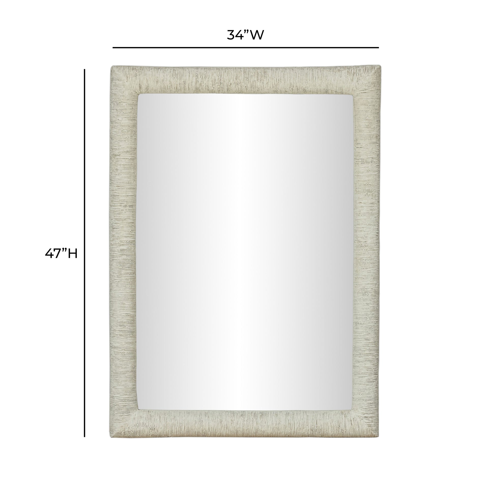 Orpheus 34"X47" Ribbed Faux Stone Rectangular Wall Mirror - Image 5