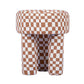 Claire Textured Accent Stool - White/Brown - Image 5