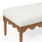 Oodle 56.5" Performance Vegan Mohair Bench - Cream / Walnut - Image 4