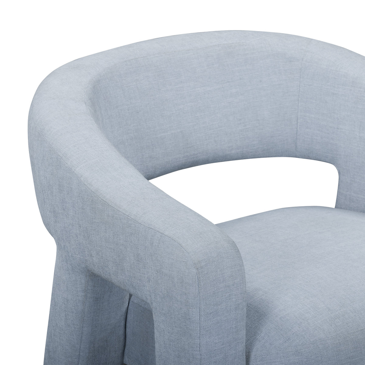 Florence Linen Accent Chair - Blue - Image 3