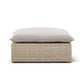 Cali Performance Fabric & Wicker Outdoor Ottoman - Grey / Beige - Image 2