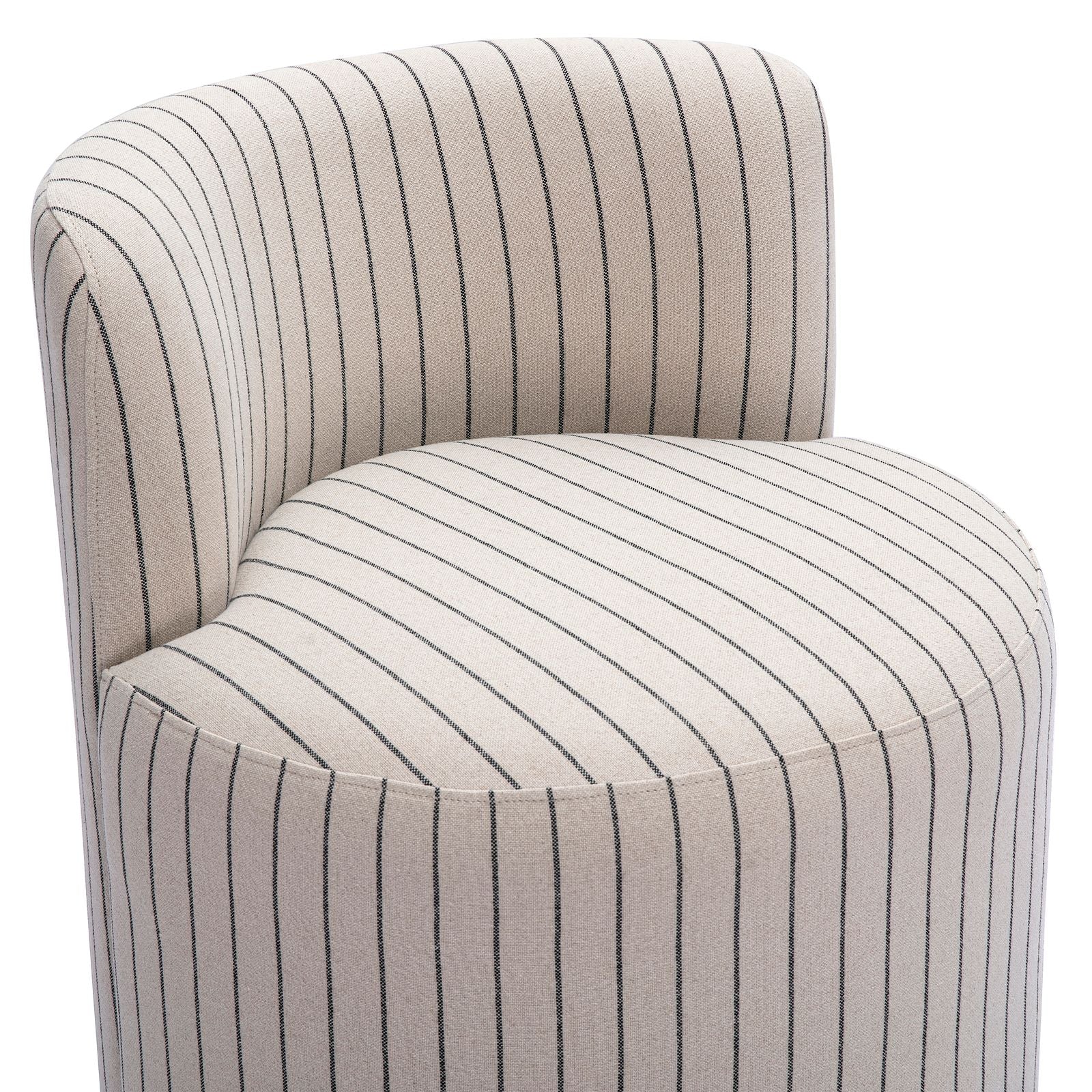 Hakuna Black and White Striped Linen Desk Chair | TOV Furniture