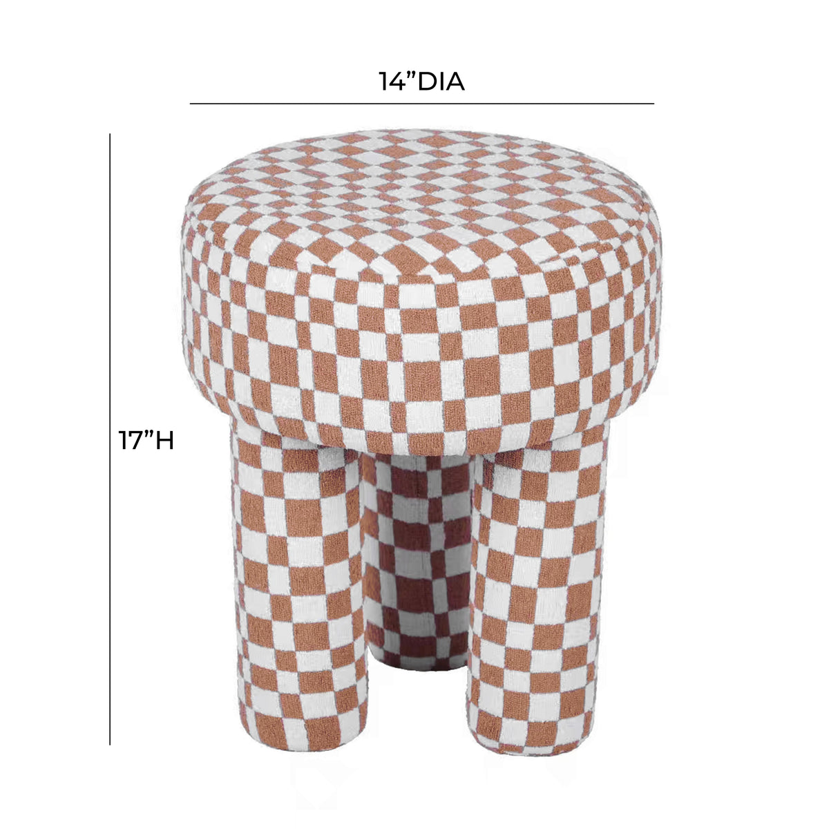 Claire Textured Accent Stool - White/Brown - Image 6