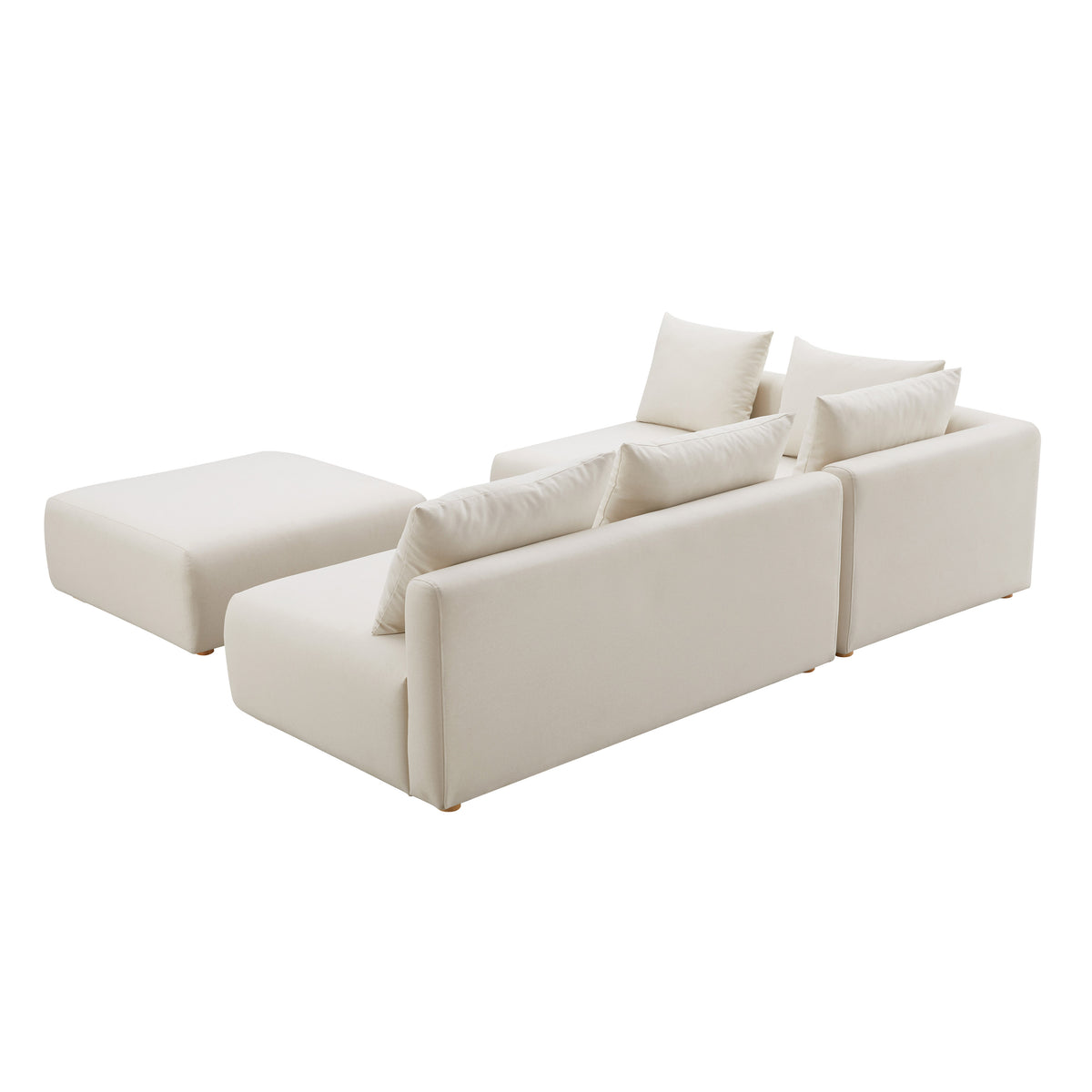 Hangover 4-Piece Modular Chaise Sectional - Off-White - Image 4