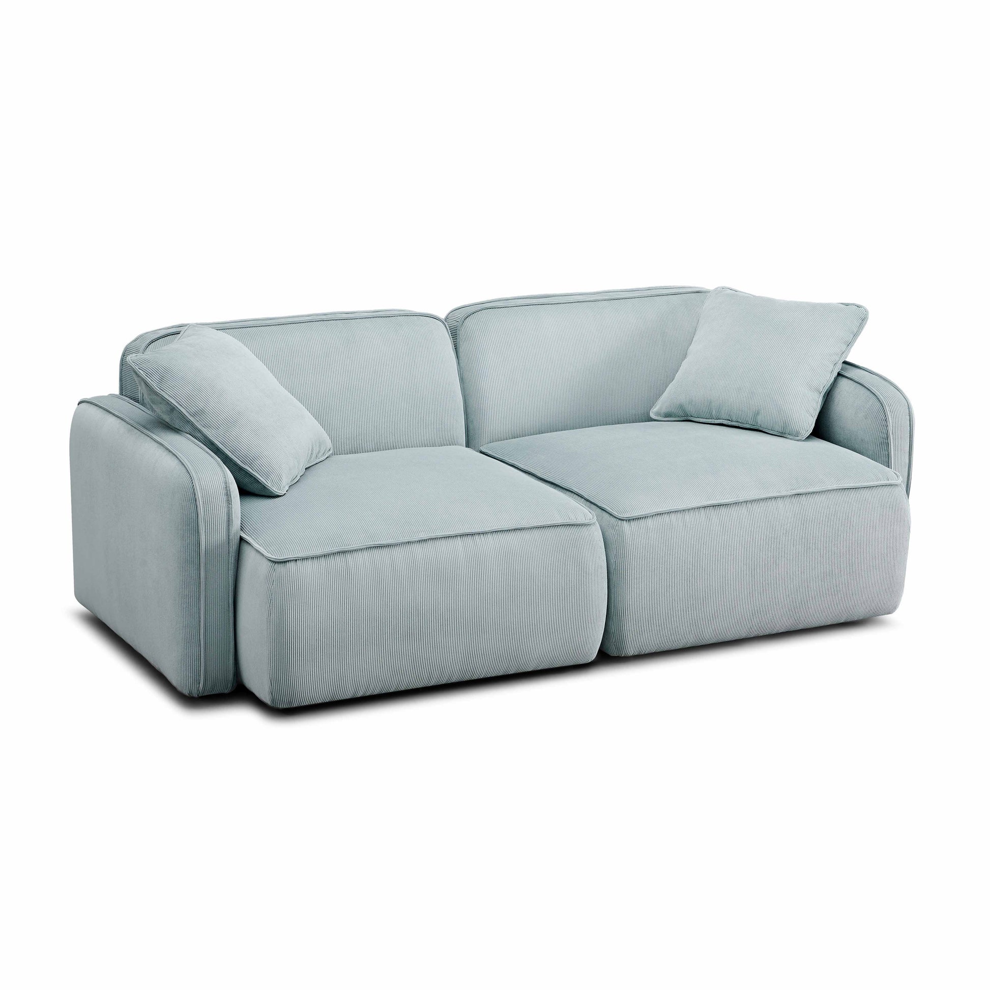 Travie 78" Modular Loveseat - Sea Blue - Image 3