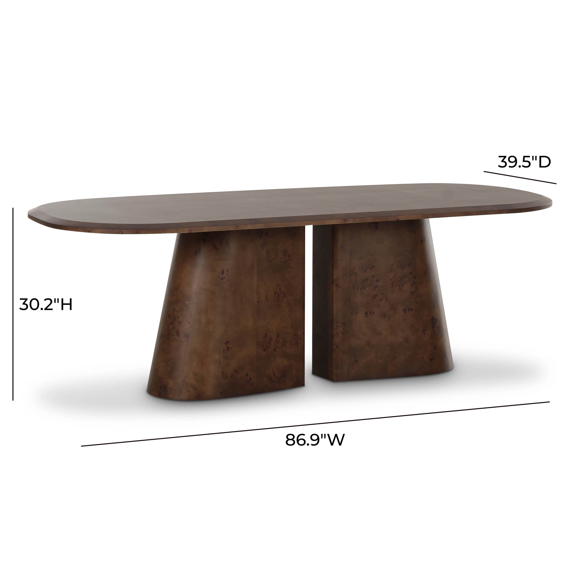 Gladyss 87" Burl Oval Dining Table - Brown - Image 6