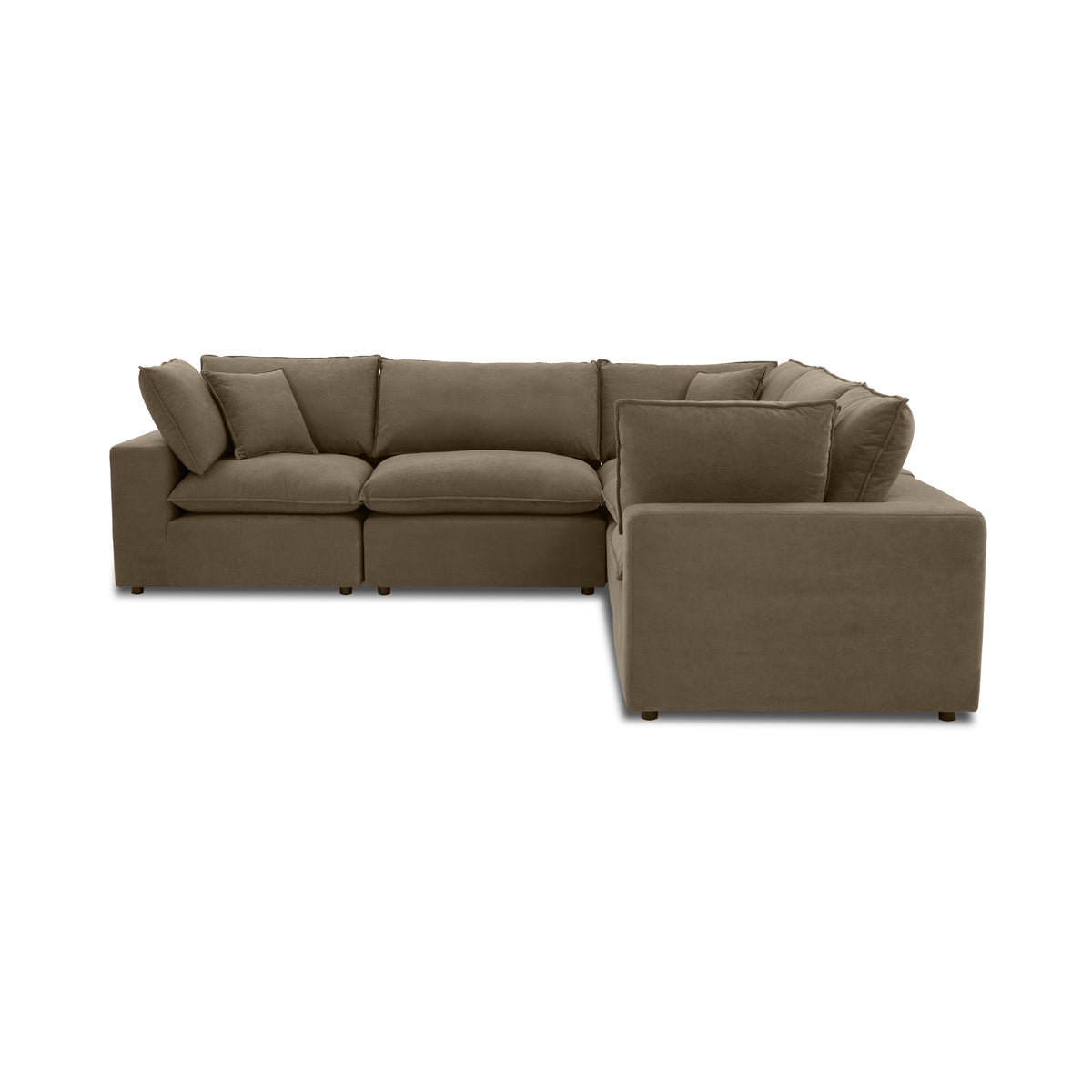 Cali 5-Piece Modular L-Sectional - Chocolate Brown - Image 3
