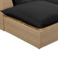 Cali 4-Piece Performance Fabric & Wicker Outdoor Sectional - Black / Brown - Image 9