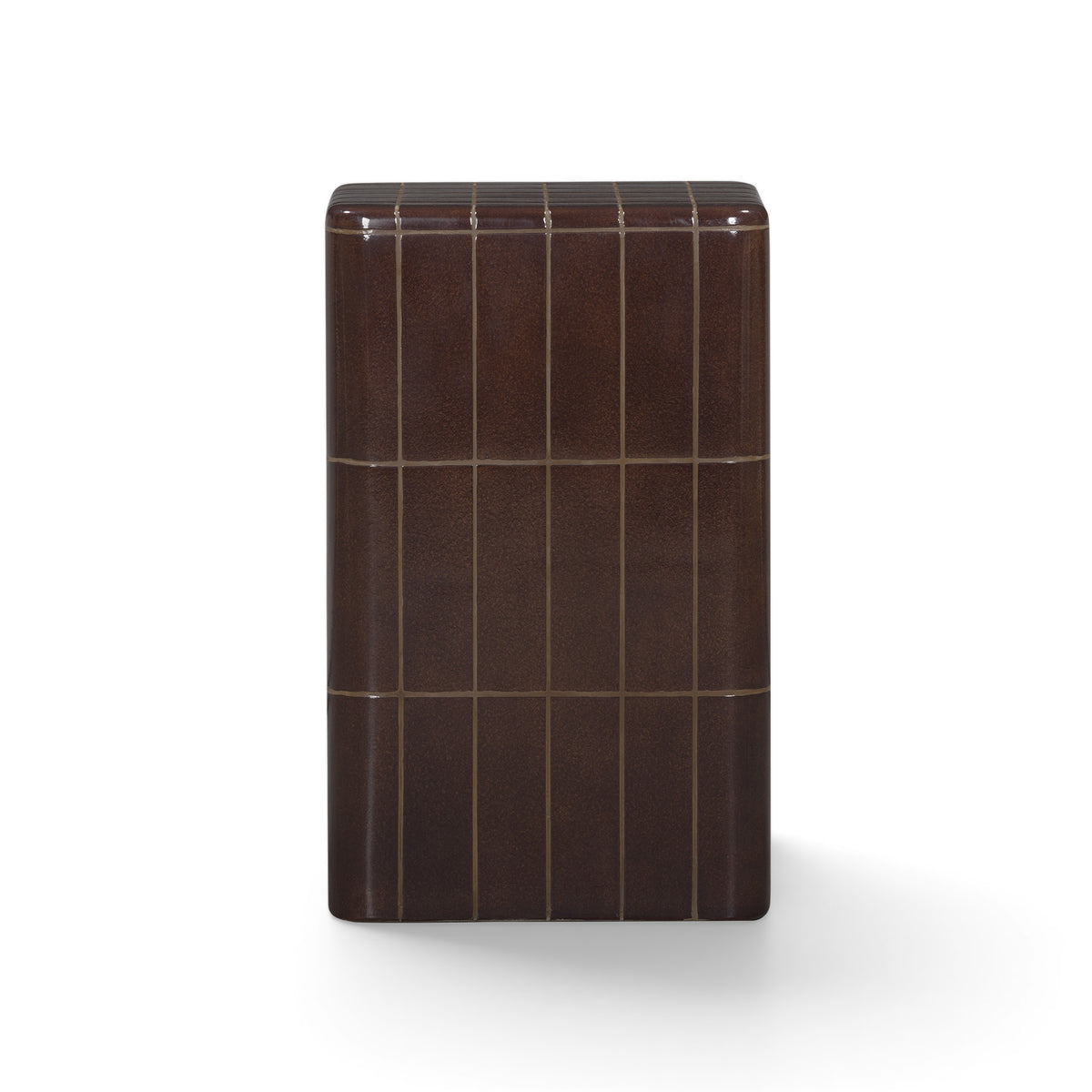 Tatiana Square Concrete Indoor/Outdoor Side Table - Maroon - Image 2
