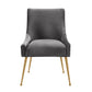 Beatrix Pleated Performance Velvet Dining Chair - Grey - Image 3
