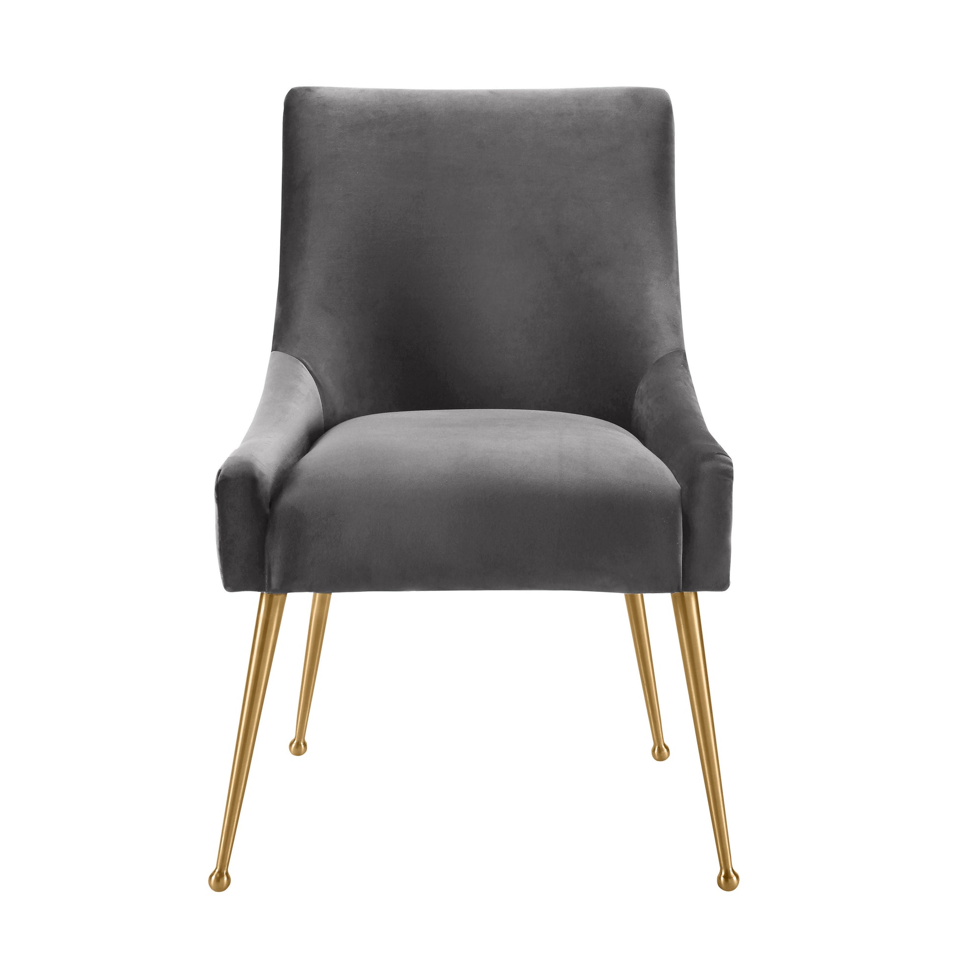 Beatrix Pleated Performance Velvet Dining Chair - Grey - Image 3