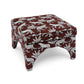Raji Leopard Performance Jacquard Ottoman - Brown - Image 3