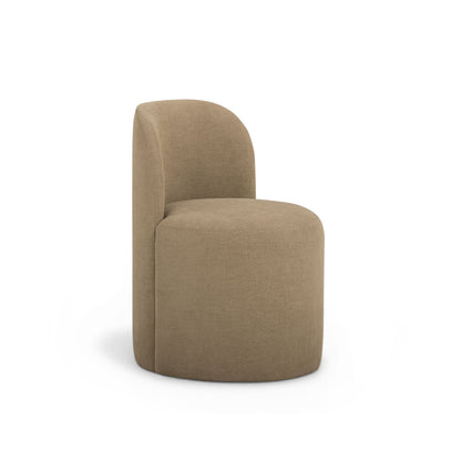 Persa Round Back Performance Chenille Dining Chair - Light Brown - Image 1