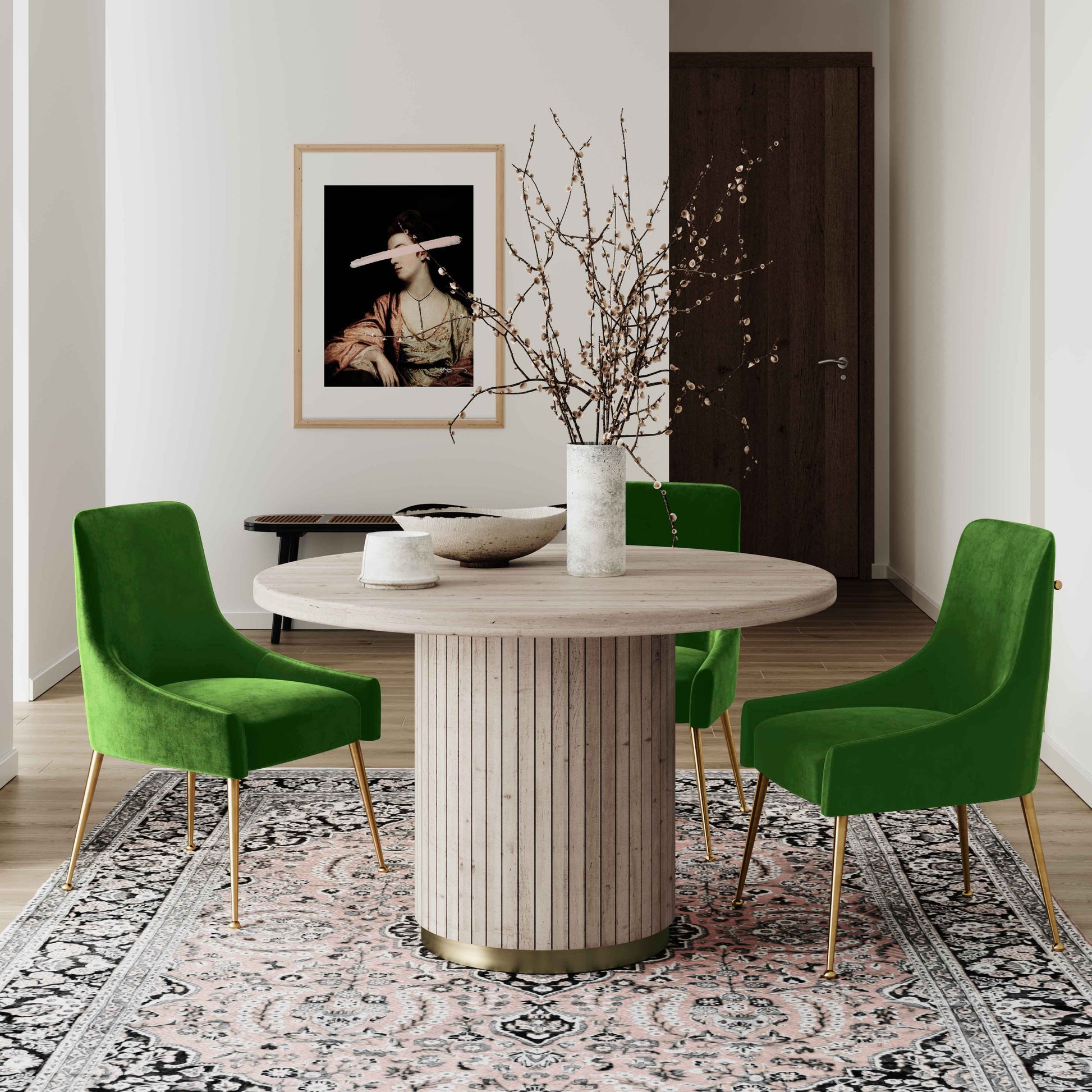 Beatrix Performance Velvet Dining Chair - Green - Image 6