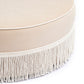 Tassy Tasseled Round Ottoman - Tan - Image 5